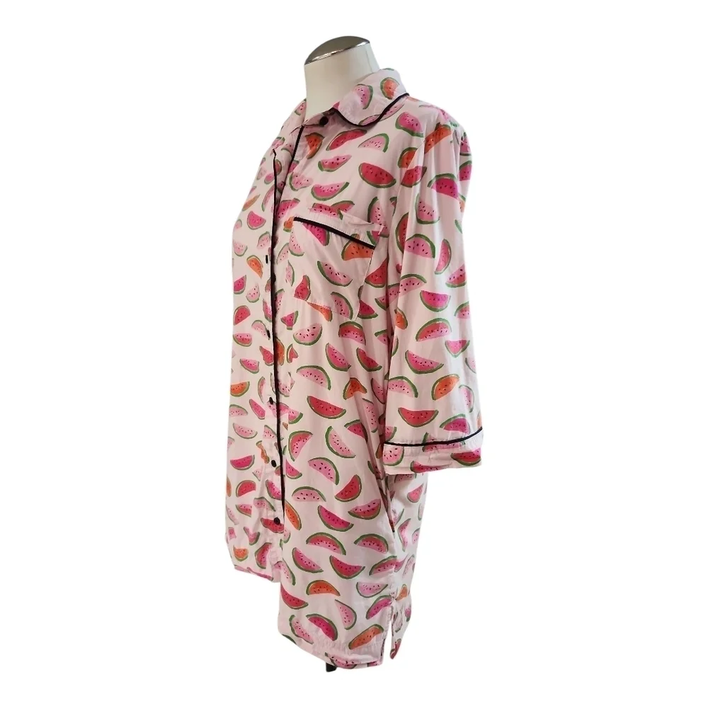 Kate Spade Watermelon Print Pajama Shirt Dress Size Small Sleepwear